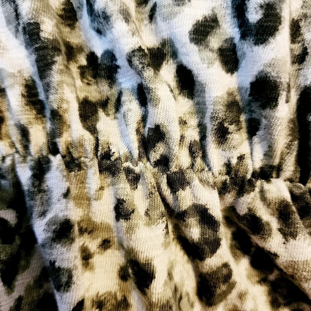 NWT Old Navy Waist-Defined Slub-Knit T-Shirt Dress Leopard Animal Print XS New - Picture 6 of 9